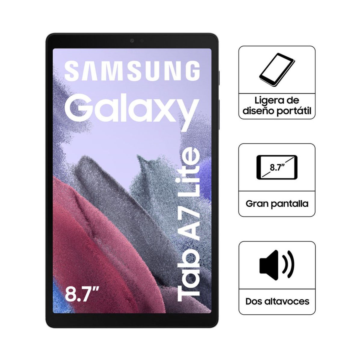 SAMSUNG - Samsung Galaxy Tab A7 Lite 64GB - 8.7" Gris