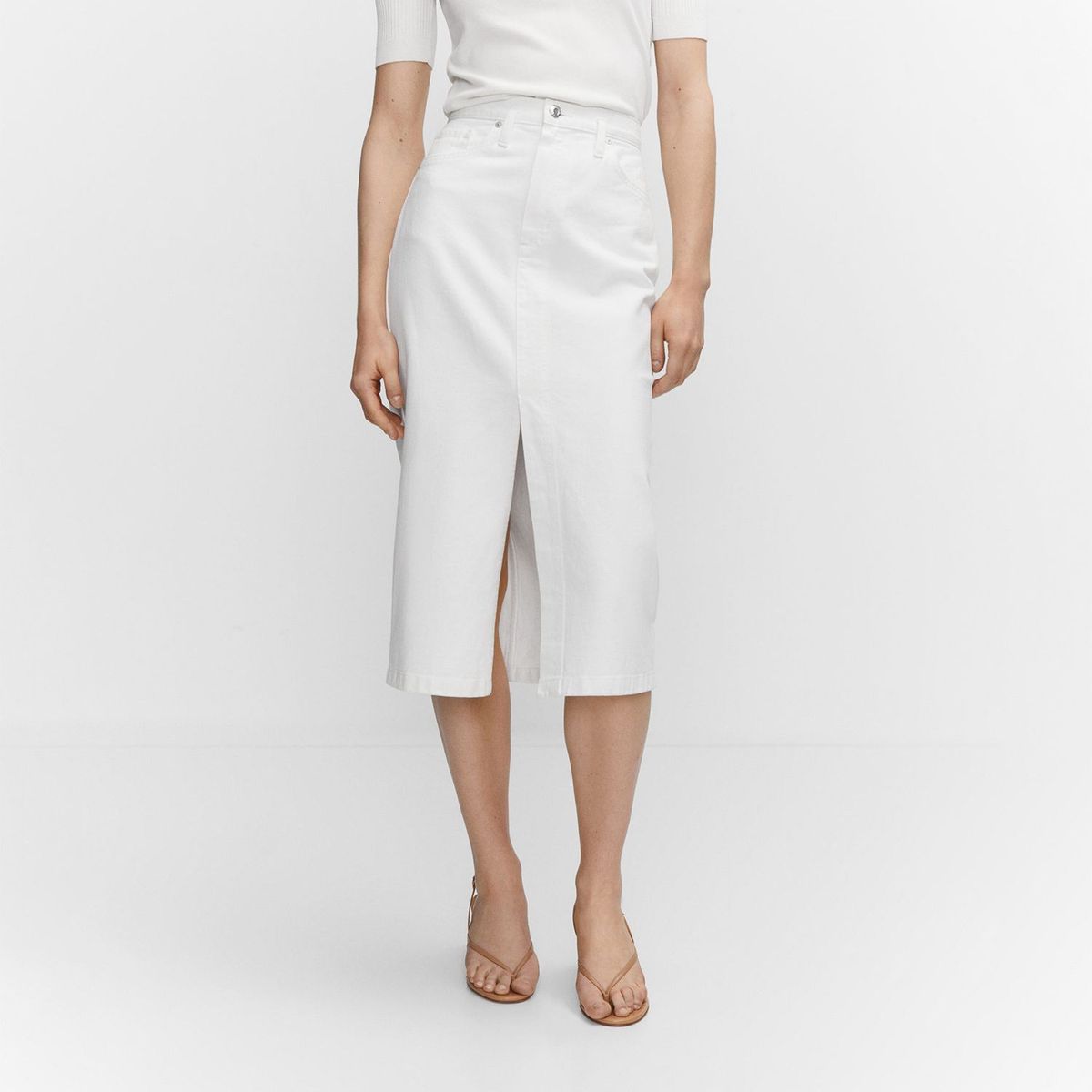 MANGO - Falda Larga Algodón Mujer Mango