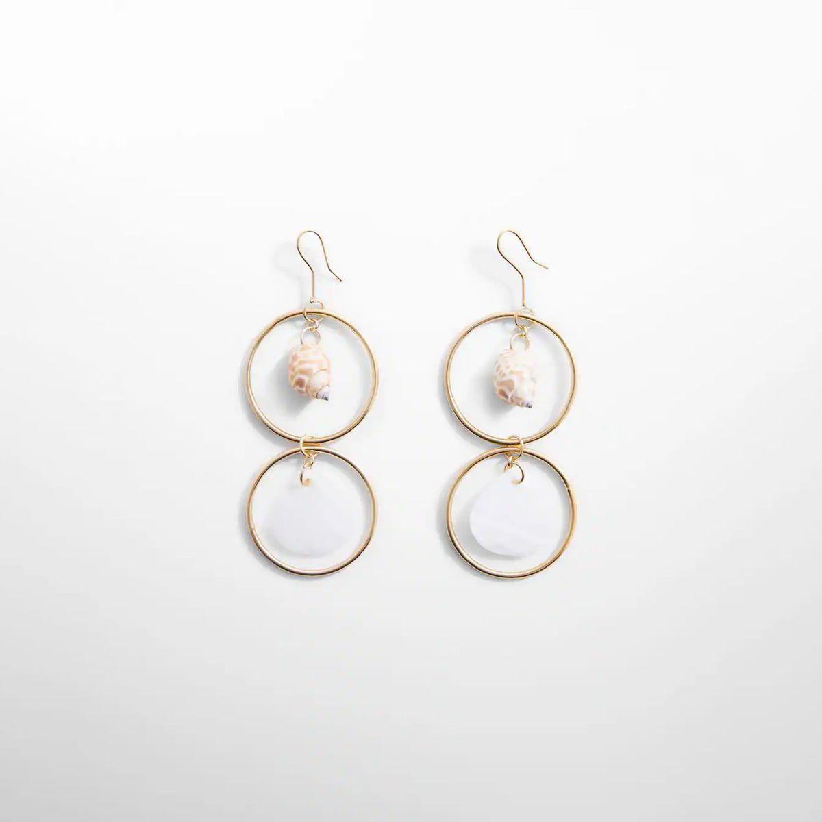 MANGO - Pendientes aros concha