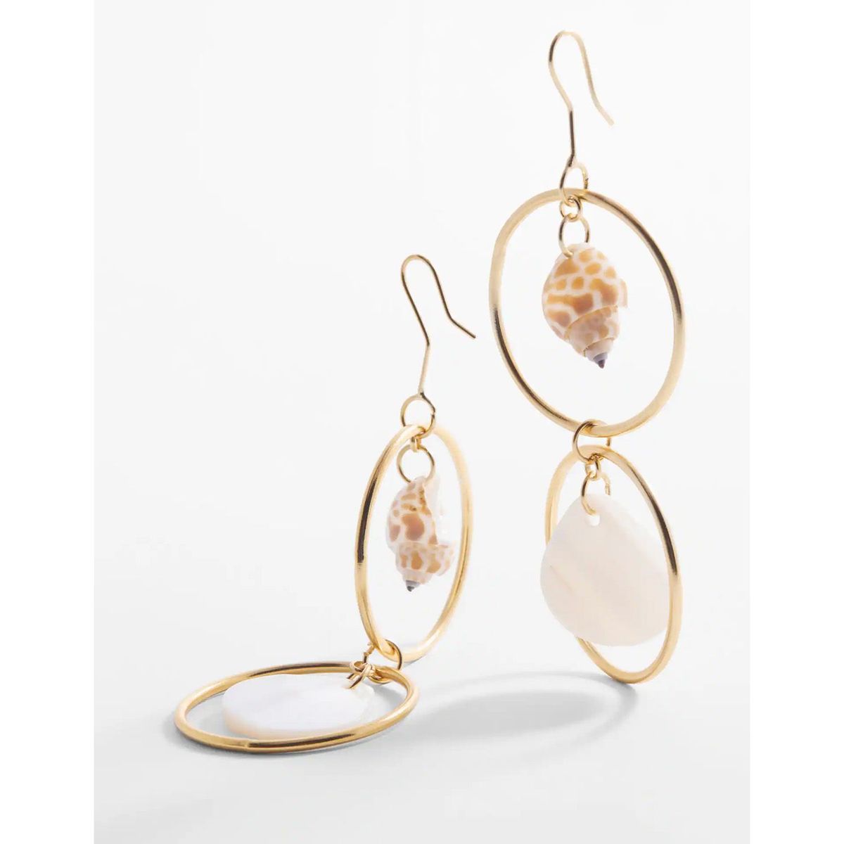 MANGO - Pendientes aros concha
