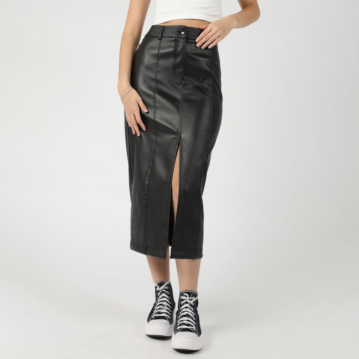 SYBILLA - Falda Larga PU Mujer Sybilla