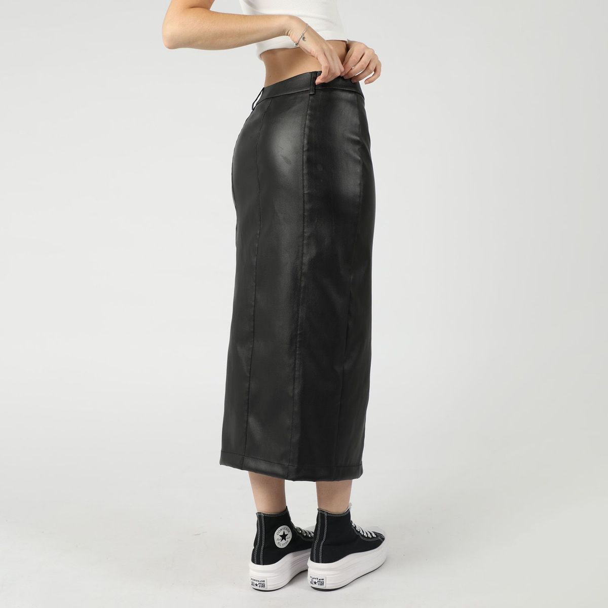 SYBILLA - Falda Larga PU Mujer Sybilla