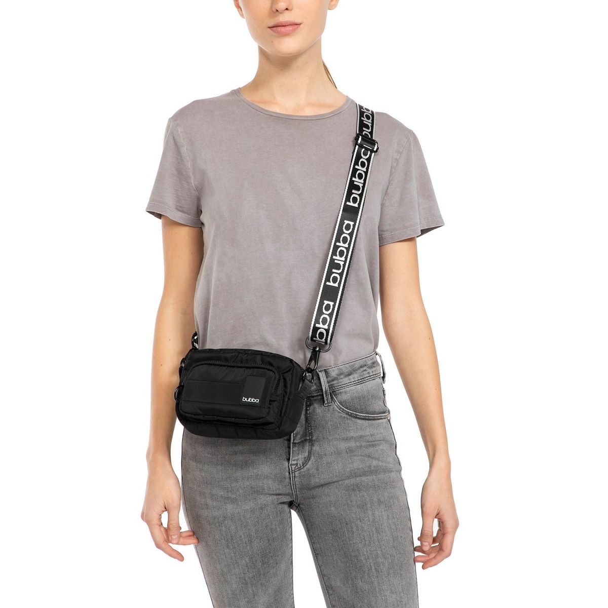 BUBBA BAGS - Cartera Banano Black Velvet Bubba