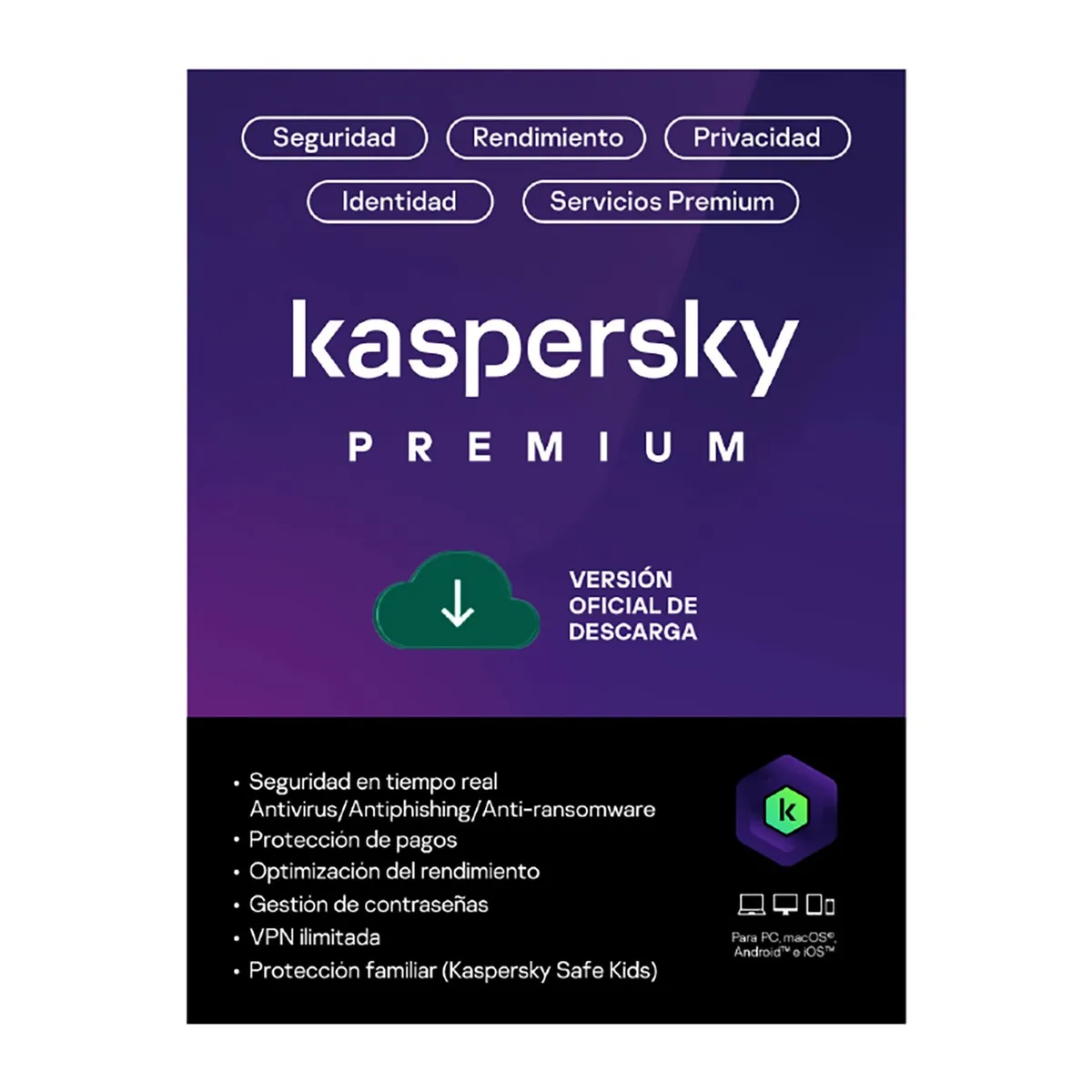 KASPERSKY - Antivirus Kaspersky Premium 3 Dispositivos 1 Año