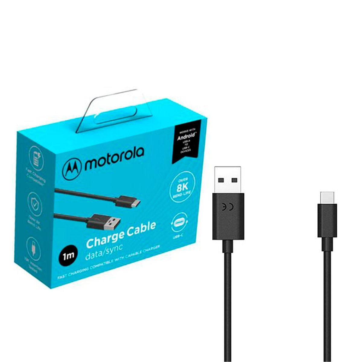 MOTOROLA - Cable Motorola De Carga Y Datos Sj6473 Usb-A A Usb-C 1M Negro