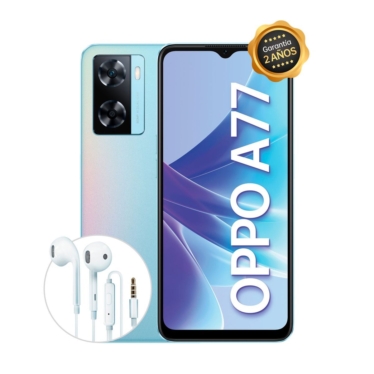 OPPO - Oppo A77 4+128 Azul+earphones