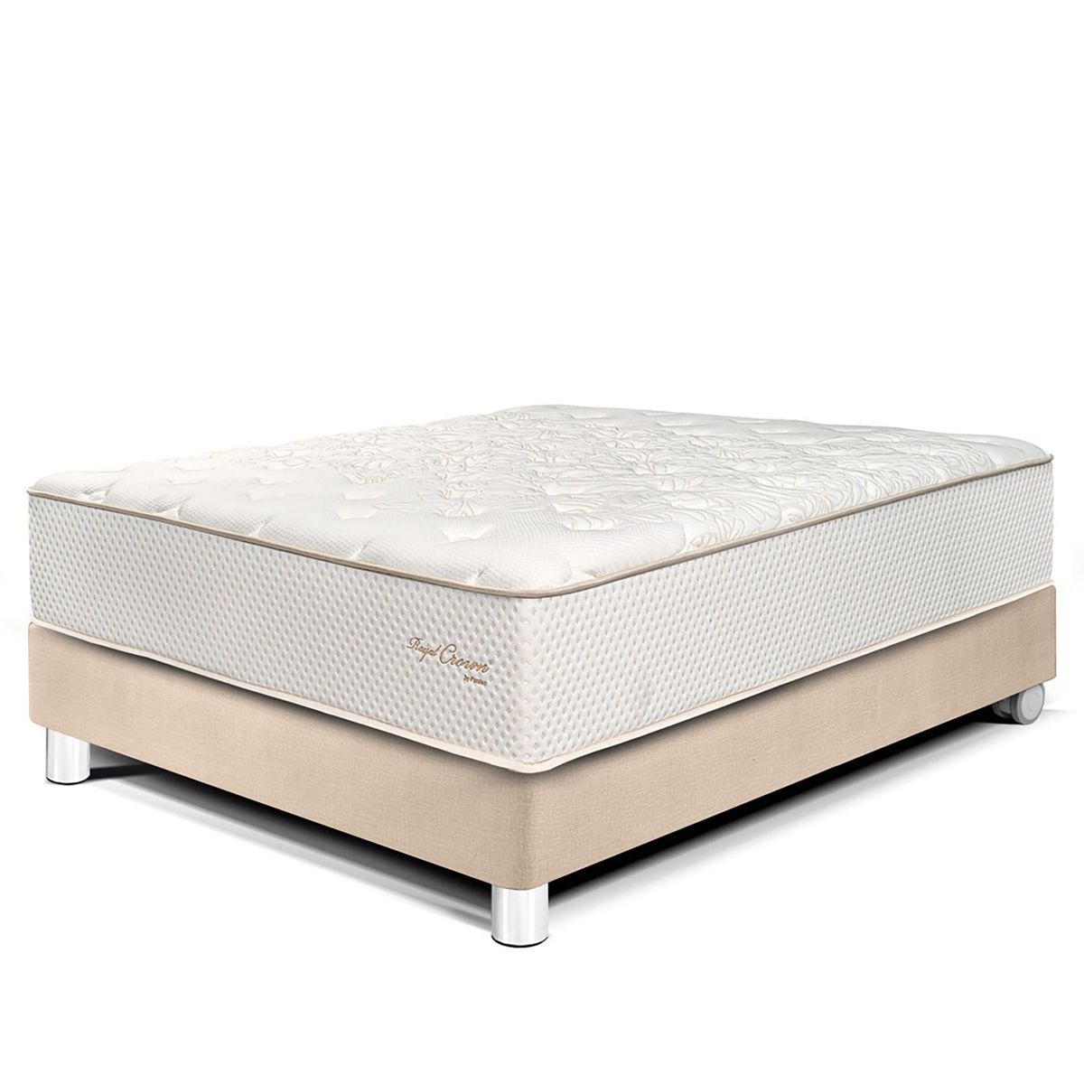 PARAISO - Cama Box Tarima Royal Crown 1.5 Plz + 1 Almohada Viscoelástica + Protector