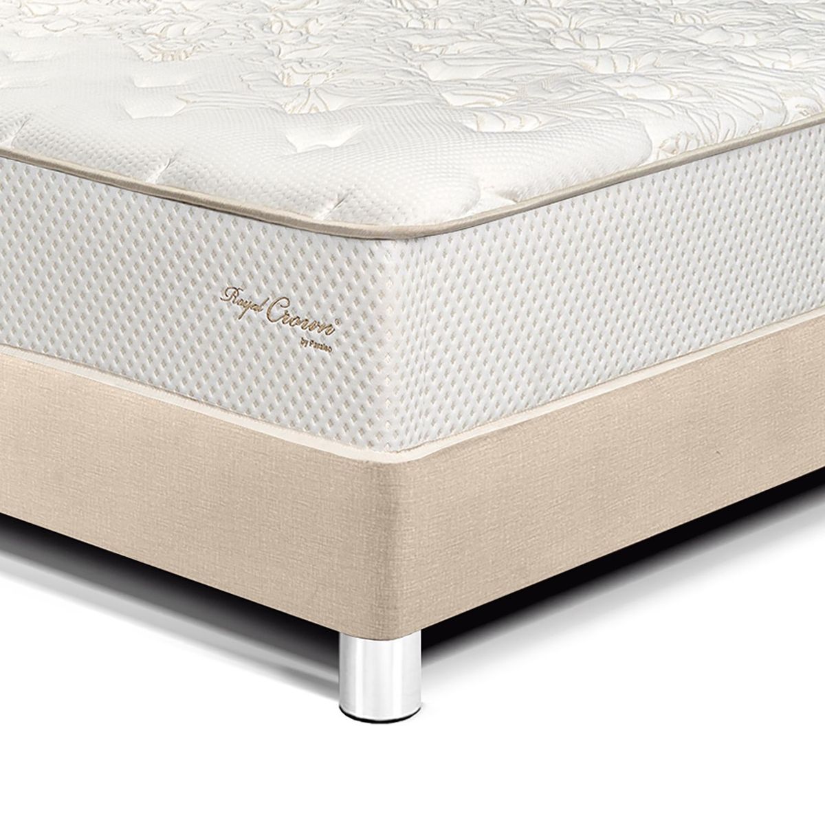 PARAISO - Cama Box Tarima Royal Crown 1.5 Plz + 1 Almohada Viscoelástica + Protector