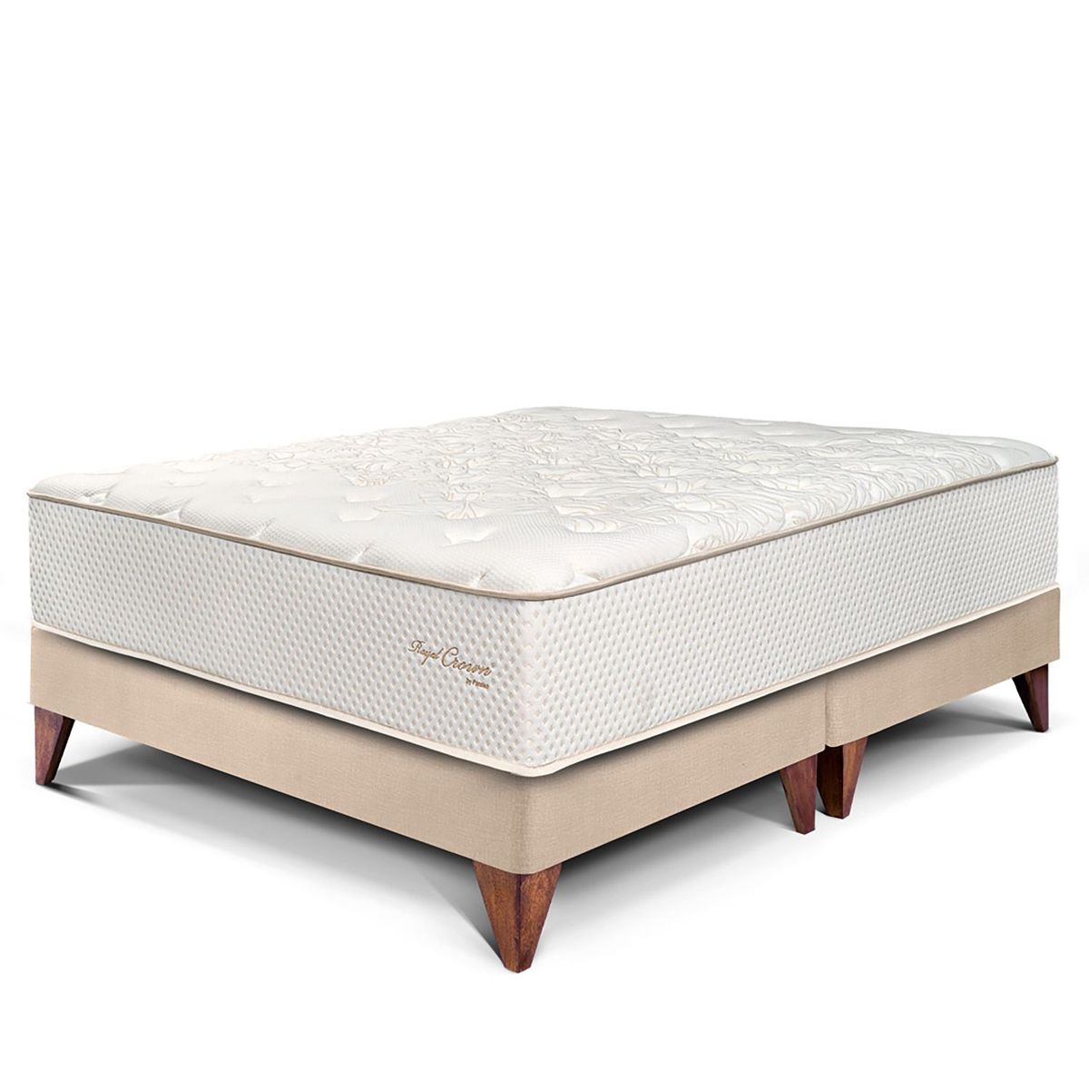 PARAISO - Cama Europea Royal Crown Queen + 2 Almohadas Viscoelásticas + Protector