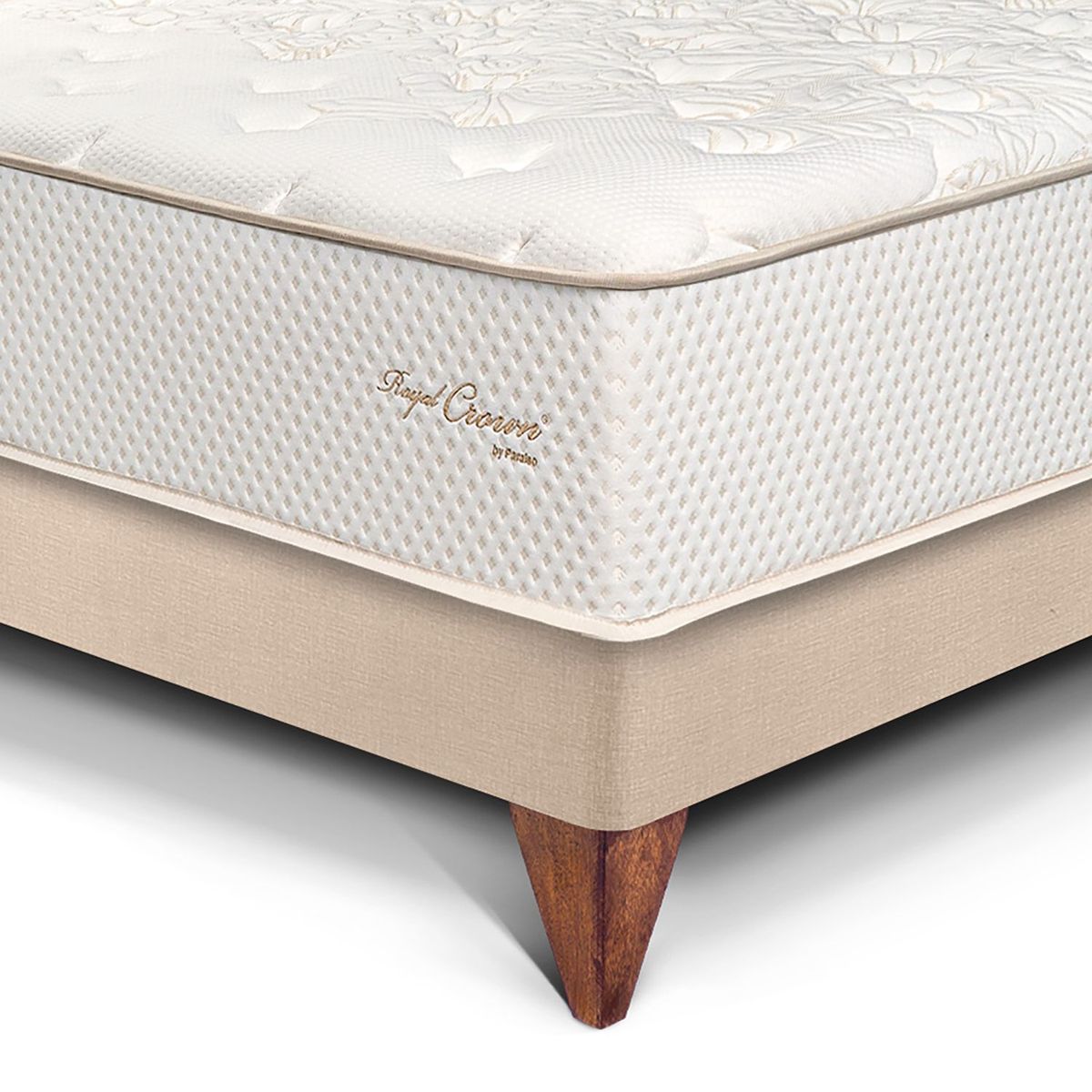 PARAISO - Cama Europea Royal Crown Queen + 2 Almohadas Viscoelásticas + Protector