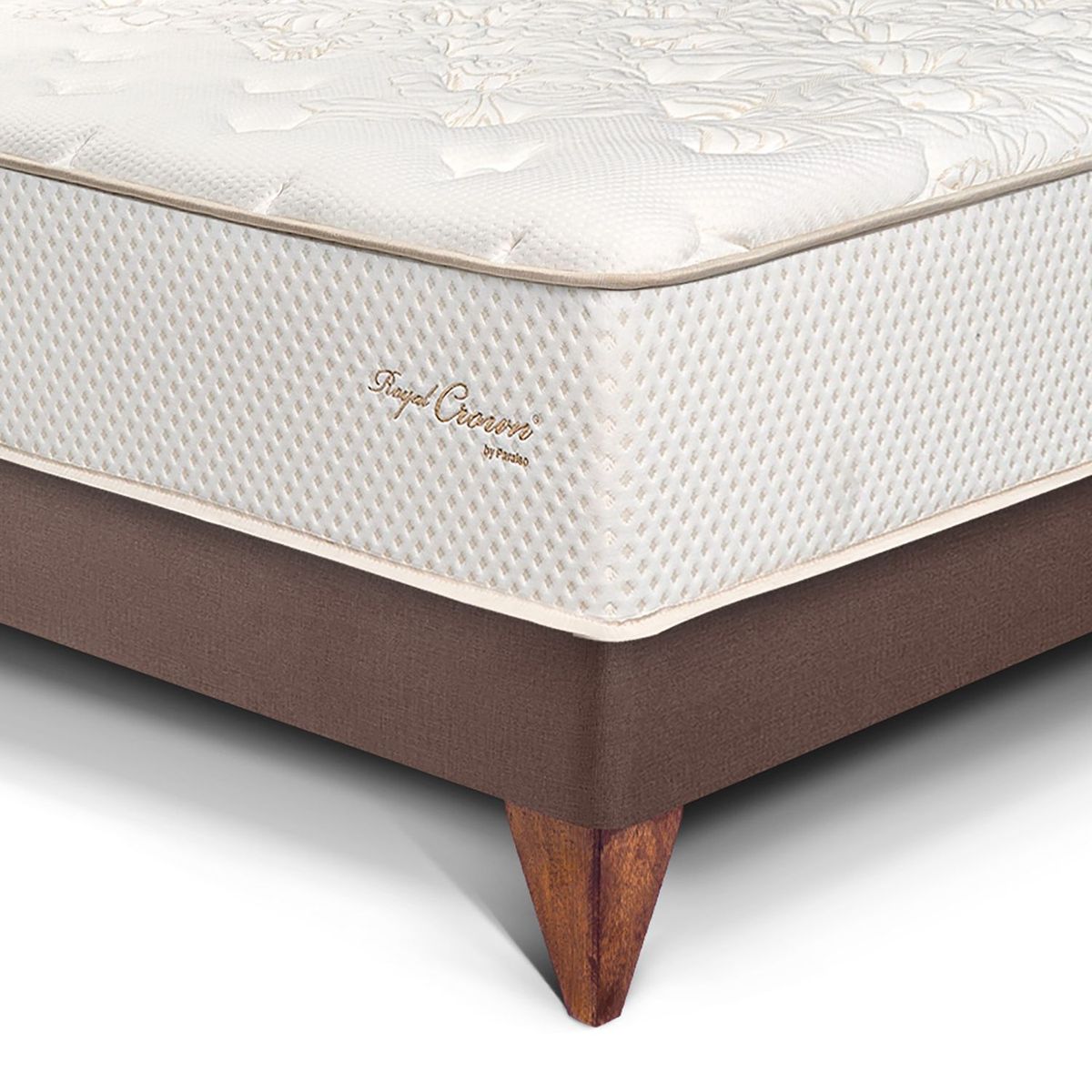 PARAISO - Cama Europea Royal Crown Queen + 2 Almohadas Viscoelásticas + Protector