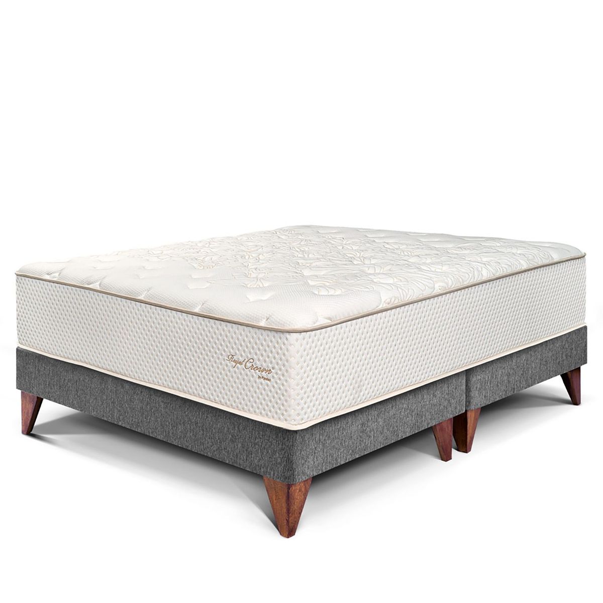 PARAISO - Cama Europea Royal Crown Queen + 2 Almohadas Viscoelásticas + Protector