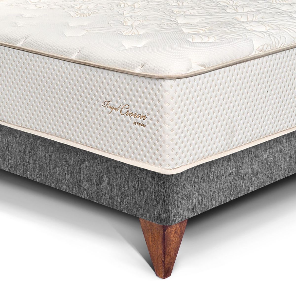 PARAISO - Cama Europea Royal Crown Queen + 2 Almohadas Viscoelásticas + Protector
