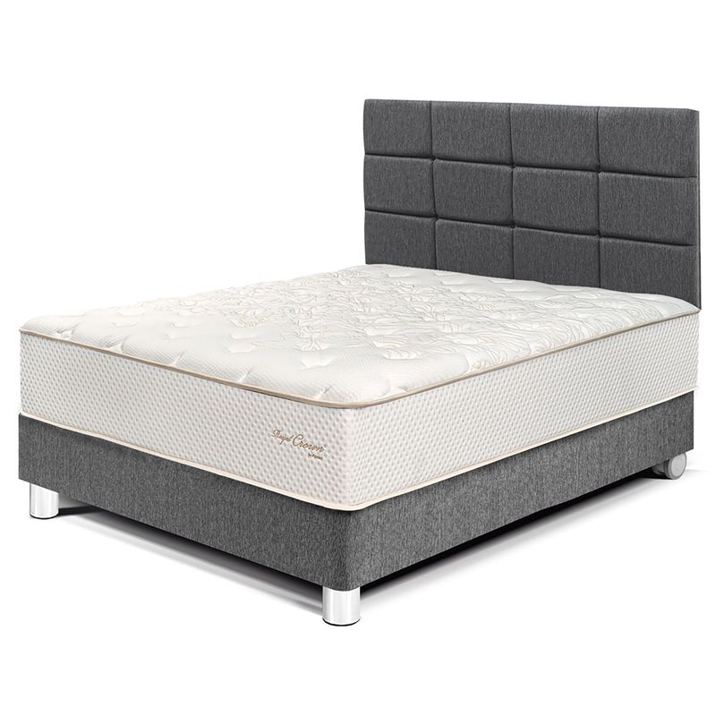 PARAISO - Dormitorio Royal Crown Blocks 2 Plz + 2 Almohadas Viscoelásticas + Protector