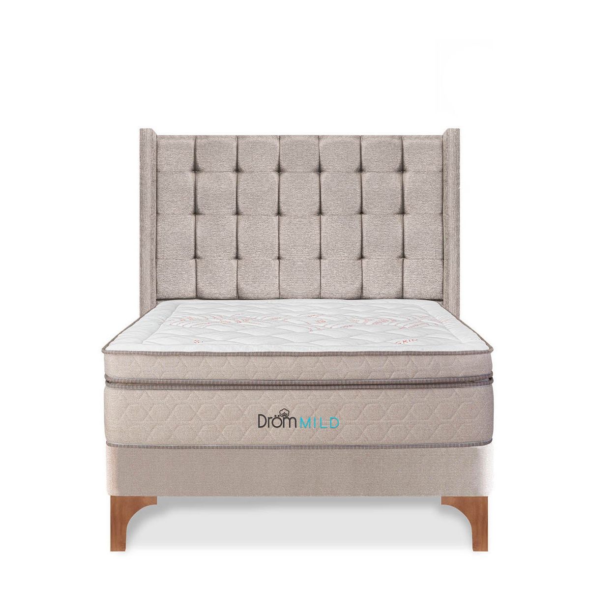 DROM - Dormitorio Europeo Mild Cuadros King + 2 Almohadas Viscoelásticas + Protector