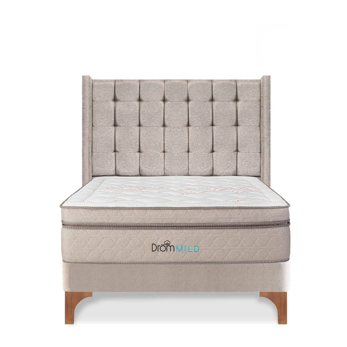 DROM - Dormitorio Europeo Mild Cuadros King + 2 Almohadas Viscoelásticas + Protector