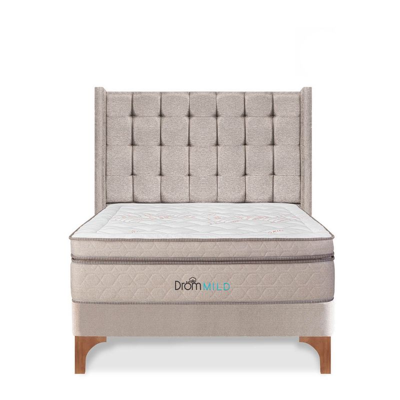 DROM - Dormitorio Europeo Mild Cuadros King + 2 Almohadas Viscoelásticas + Protector