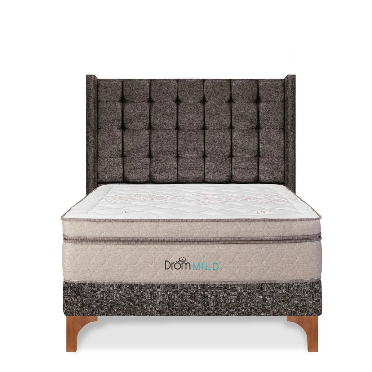DROM - Dormitorio Europeo Mild Cuadros King + 2 Almohadas Viscoelásticas + Protector