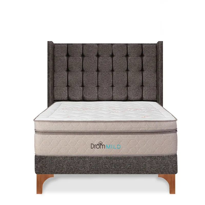 DROM - Dormitorio Europeo Mild Cuadros King + 2 Almohadas Viscoelásticas + Protector