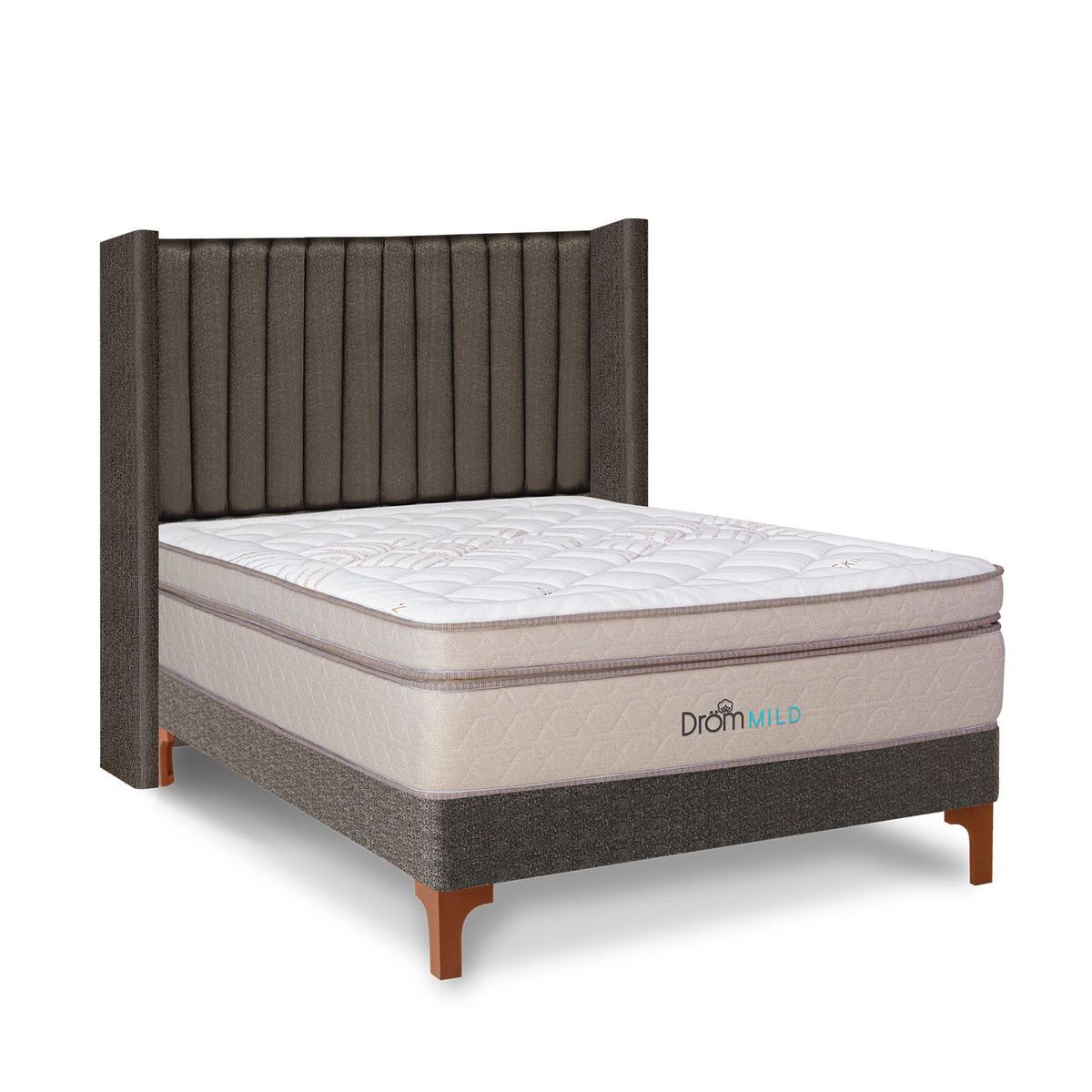 DROM - Dormitorio Europeo Mild Lineas 2 Plz + 2 Almohadas Viscoelásticas + Protector