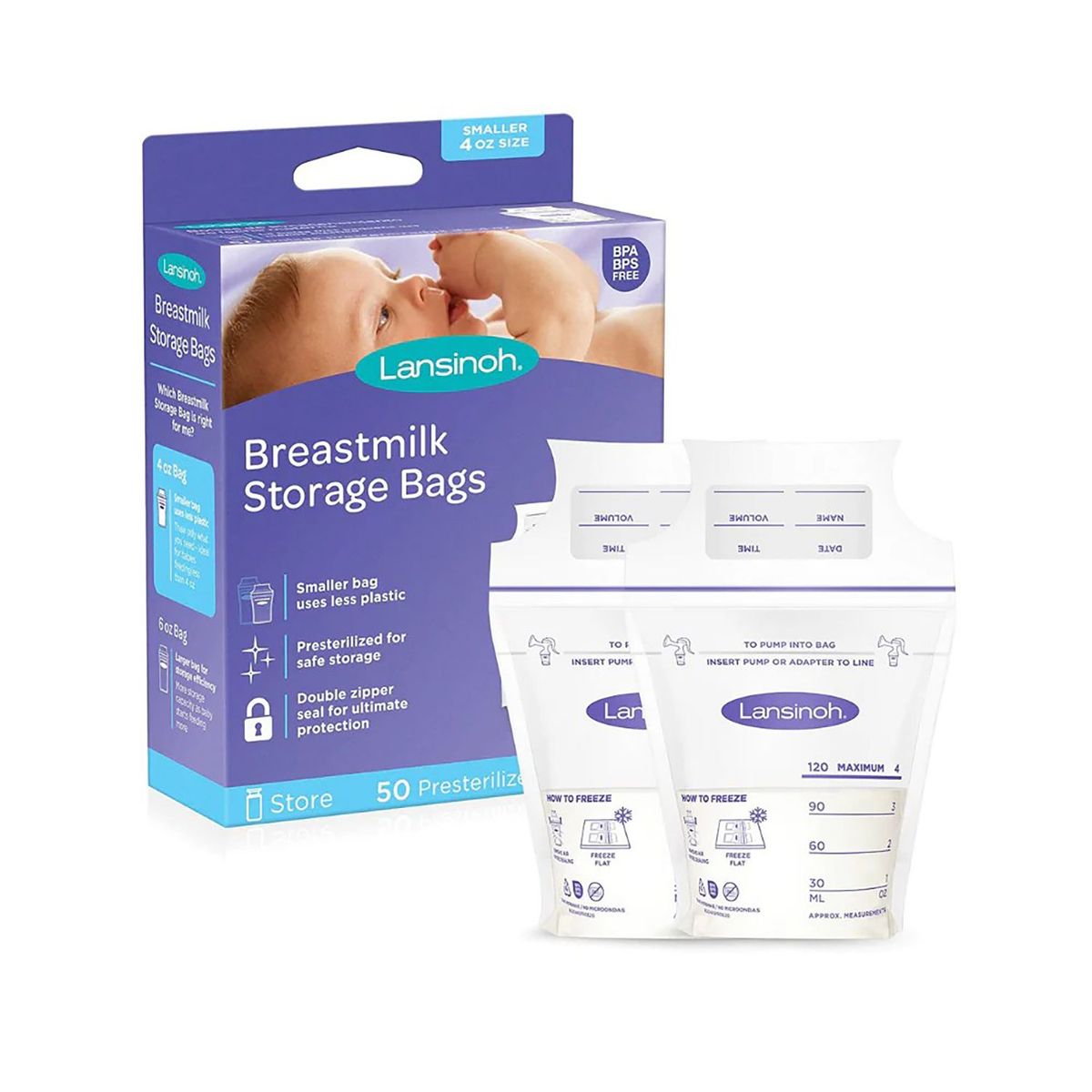 LANSINOH - Bolsa De Almacenamiento X50Und 120 Ml Lansinoh