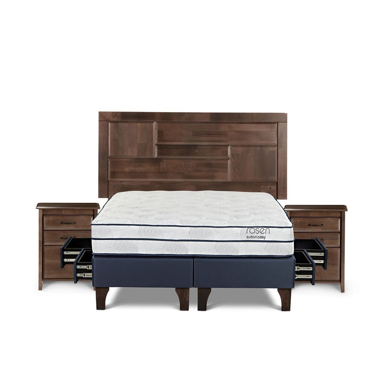 ROSEN - Dormitorio Con Cajones Autonomy Sky Dolce King + 2 Veladores