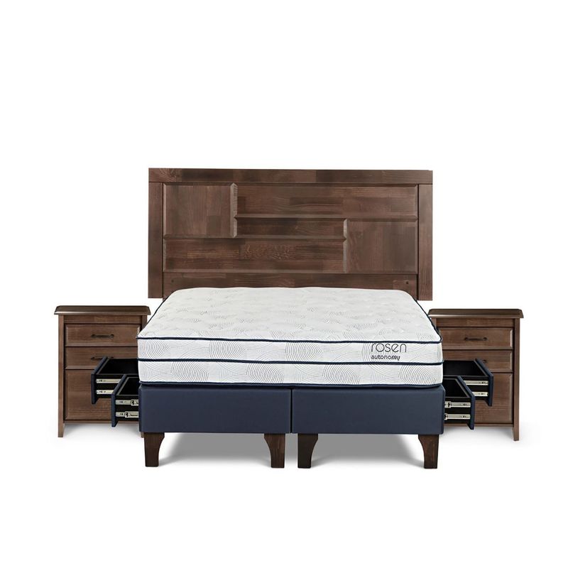 ROSEN - Dormitorio Con Cajones Autonomy Sky Dolce King + 2 Veladores