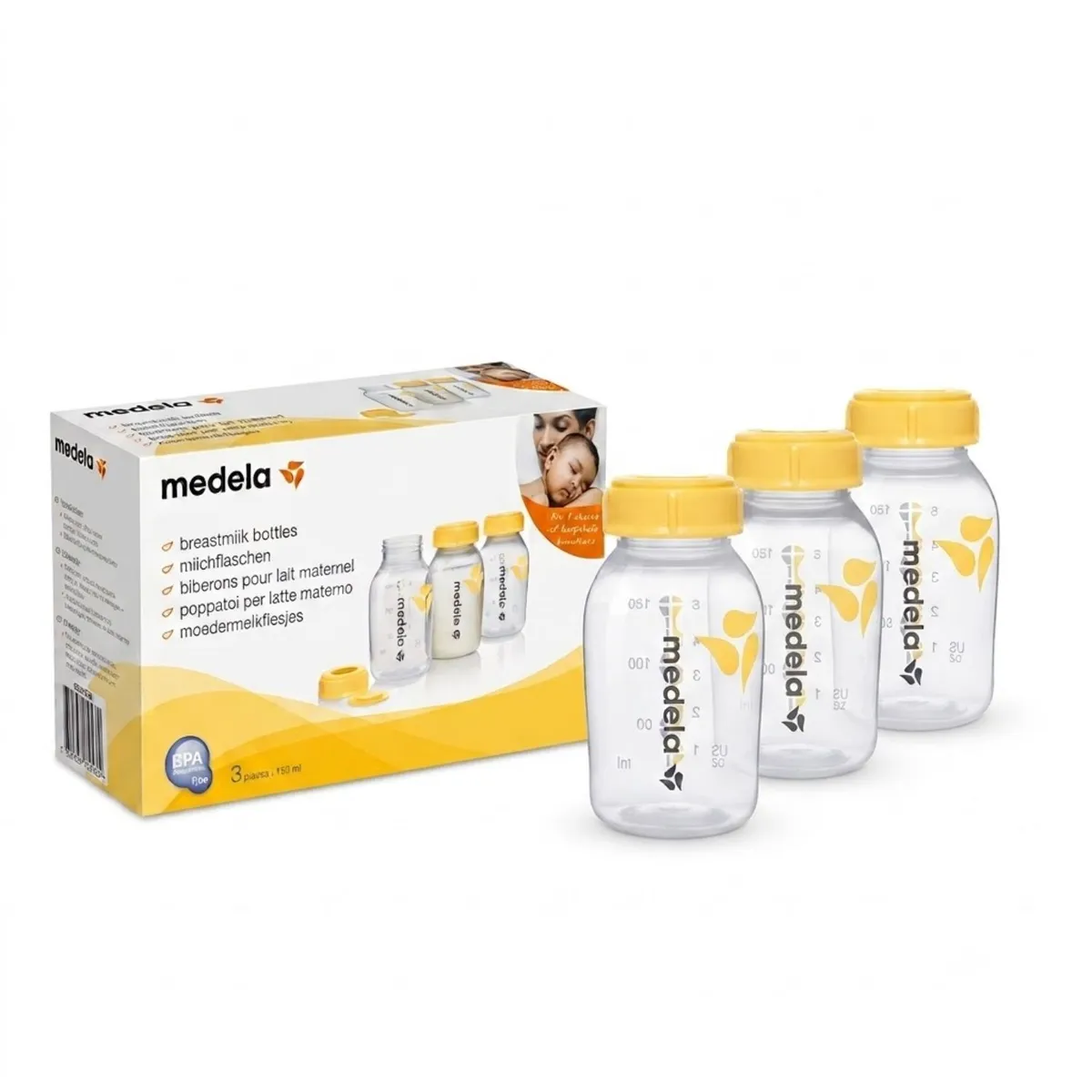 MEDELA - Botellas de Almacenamiento de Leche 150 ml Pack X3 Medela