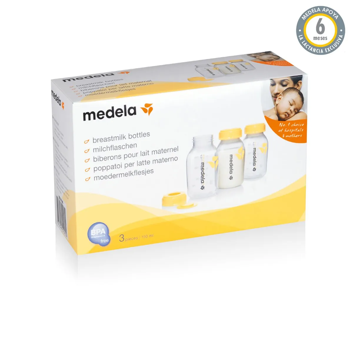 MEDELA - Pack X3 Botellas De Almacenamiento De Leche 150Ml Medela