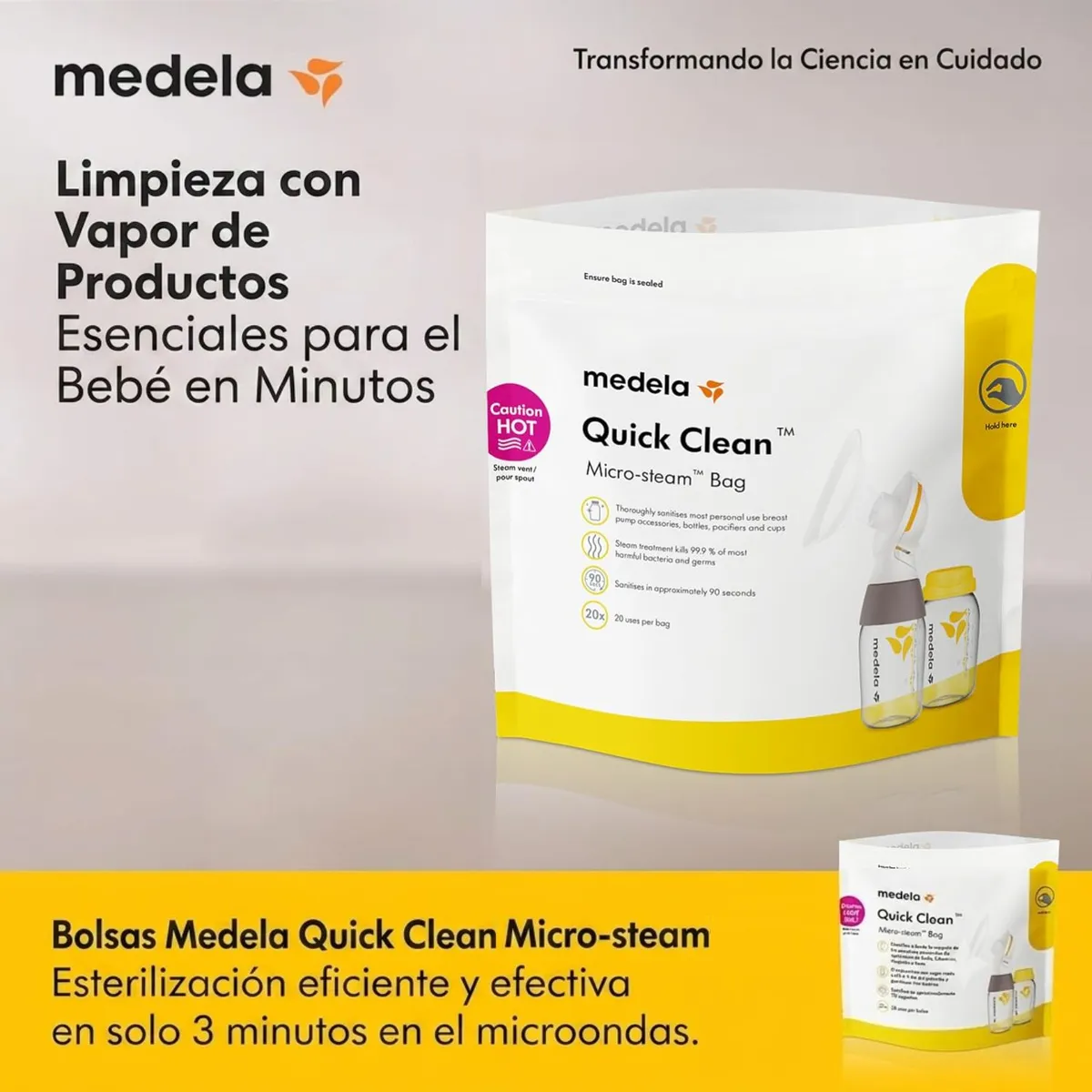 MEDELA - Bolsas Esterilizadoras Para Microondas X5 Und Quick Clean Medela
