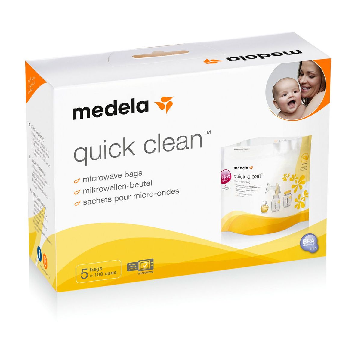 MEDELA - Bolsas Esterilizadoras Para Microondas X5 Und Quick Clean