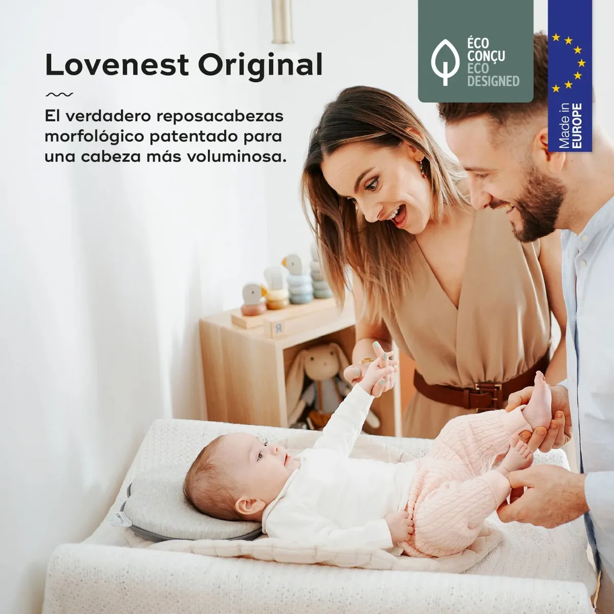 BABYMOOV - Almohada Ergonómica Previene Plagiocefalia Babymoov