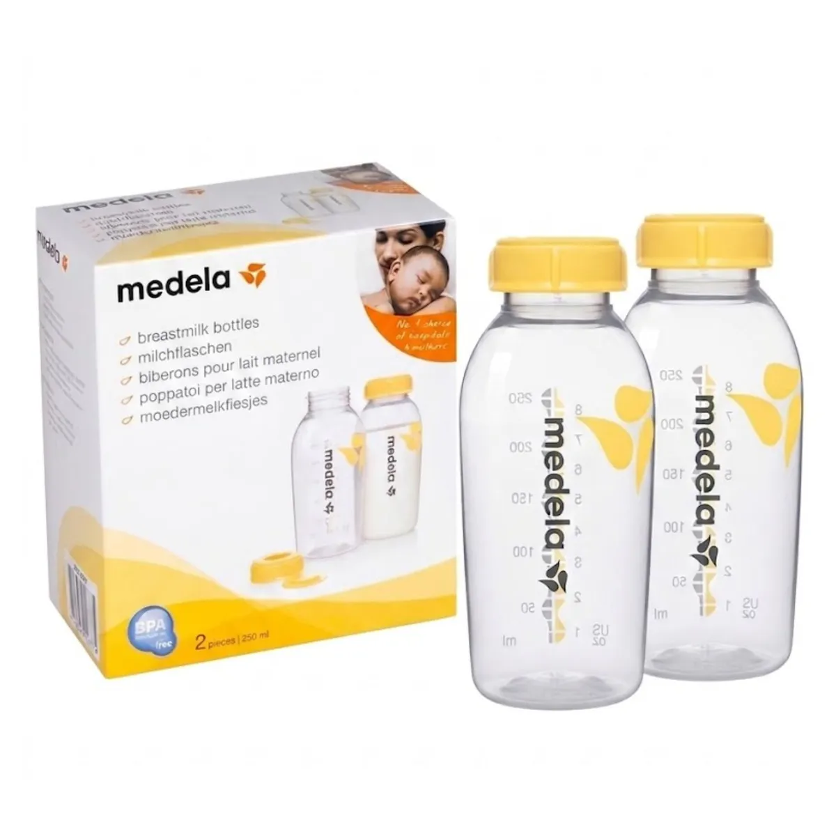 MEDELA - Botellas de Almacenamiento de Leche 250 ml Pack X2 Medela