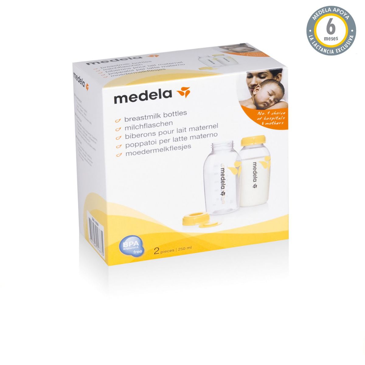 MEDELA - Pack X2 Botellas De Almacenamiento De Leche 250Ml