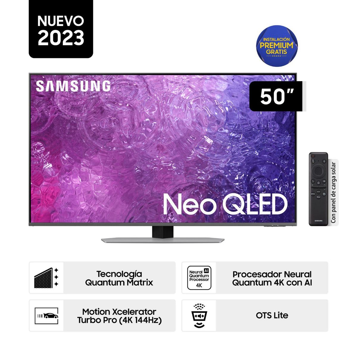 SAMSUNG - Televisor Samsung Gaming Smart Tv 50" Neo Qled 4k Mini Led Qn50qn90cagxpe (nuevo)