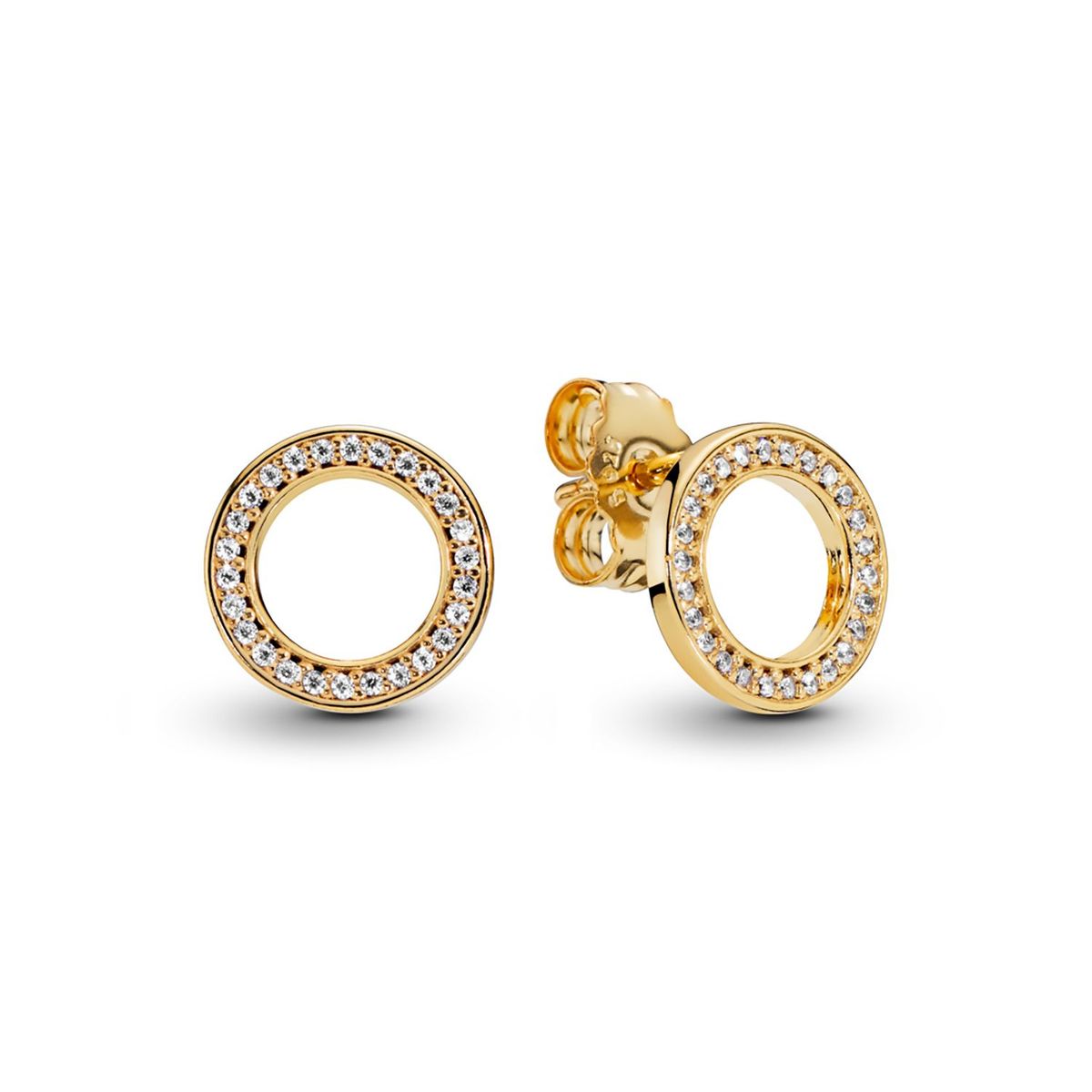 PANDORA - Aretes De Botón Círculo Reluciente