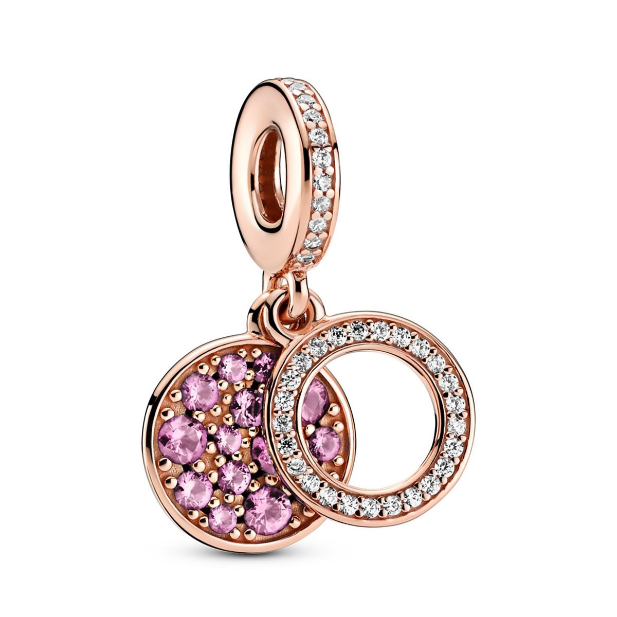 PANDORA - Charm Colgante Doble Disco Rosa