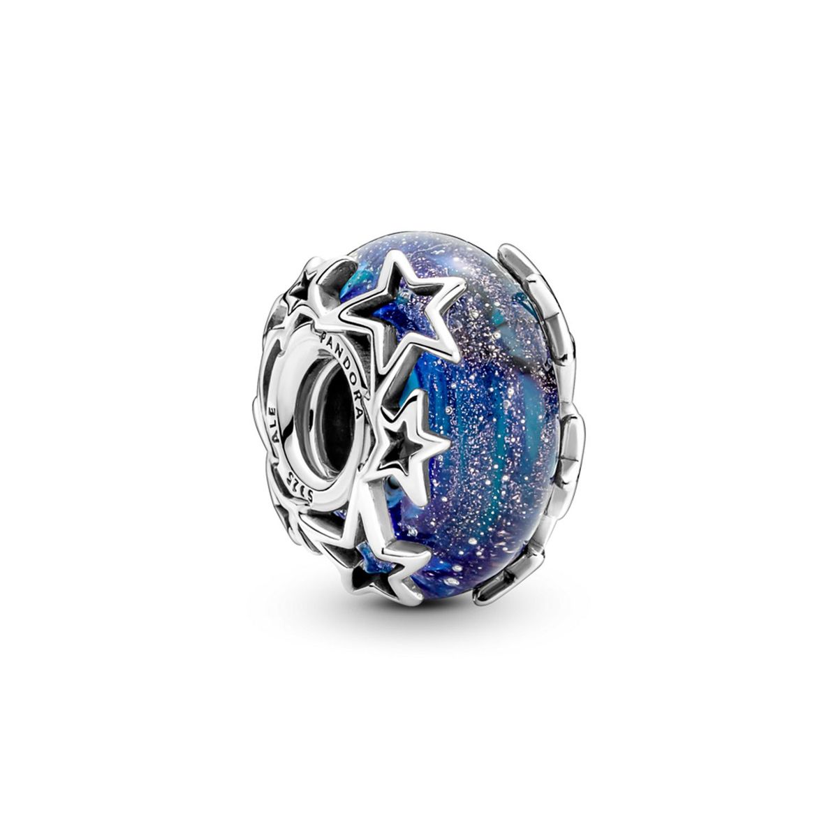 PANDORA - Charm Cristal Murano Galaxia Azul