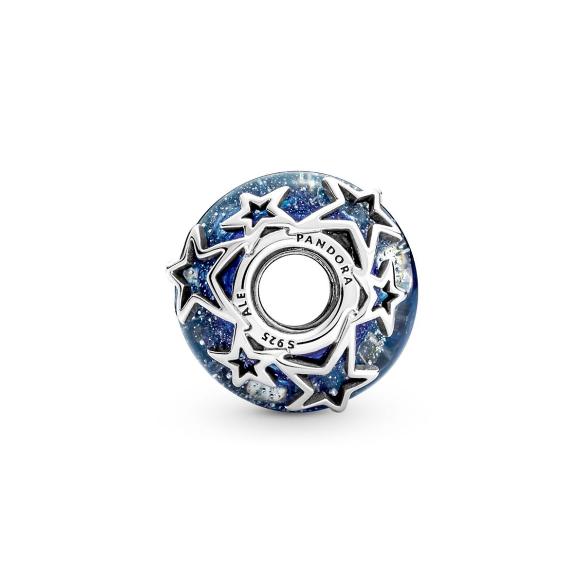 PANDORA - Charm Cristal Murano Galaxia Azul