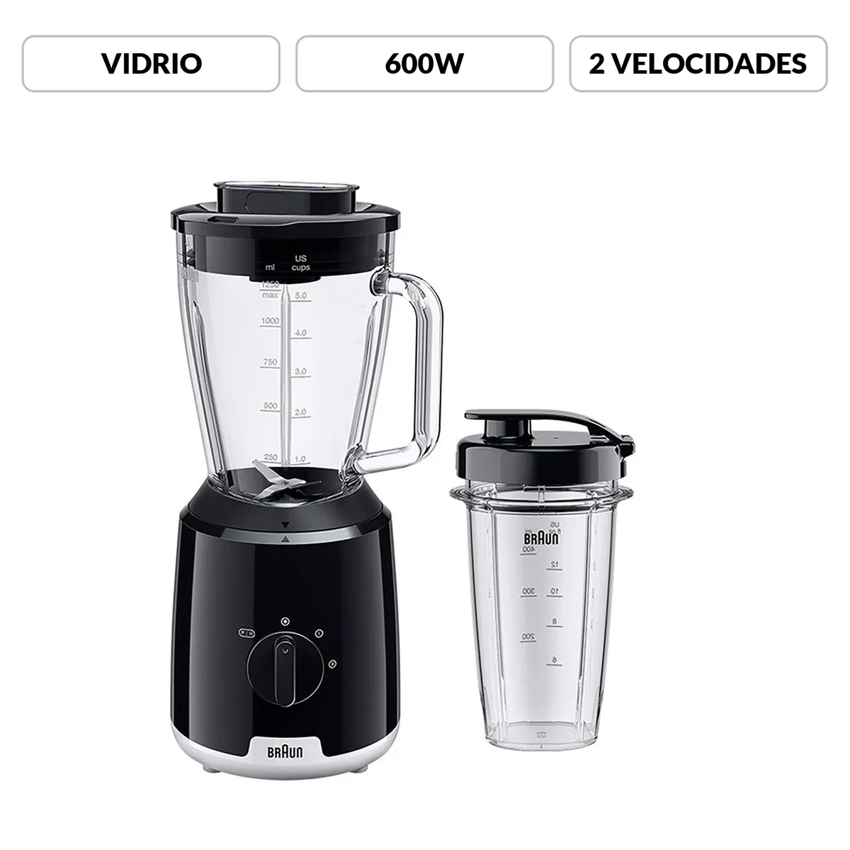 BRAUN - Licuadora POWERBLEND & GO 1.25L 600 W Braun