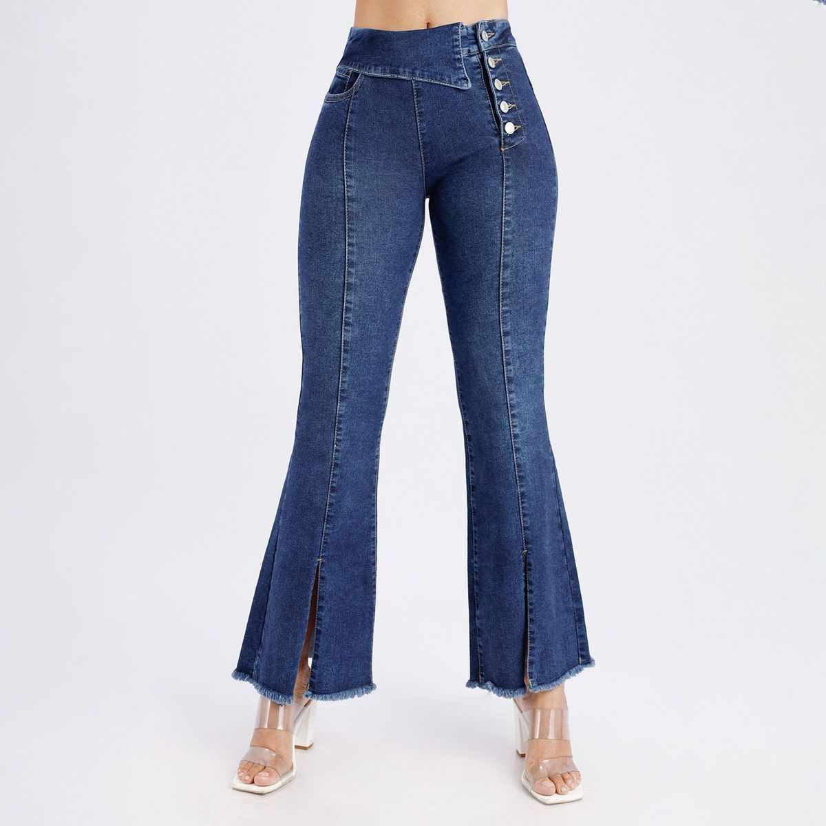KANSAS - Pantalón Jean Flare Mujer Kansas
