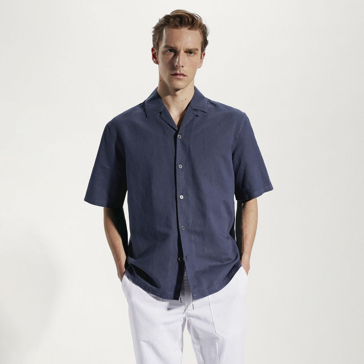 MANGO - Camisa Manga Corta Hombre Mango