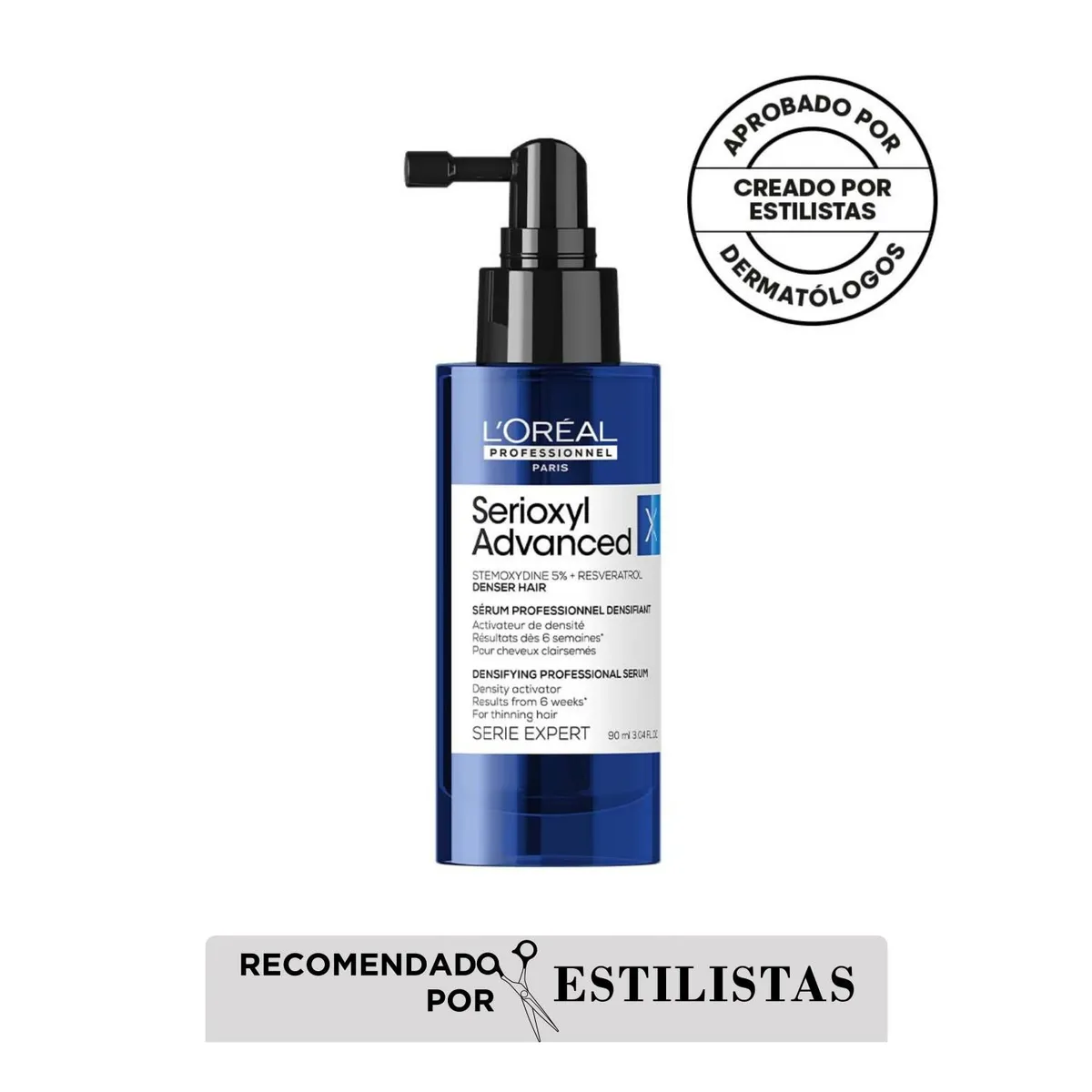 LOREAL PROFESSIONNEL - Serum Que Multiplica El Número De Cabellos Con El Uso Diario, Para Más Densidad Serioxyl Density 90Ml