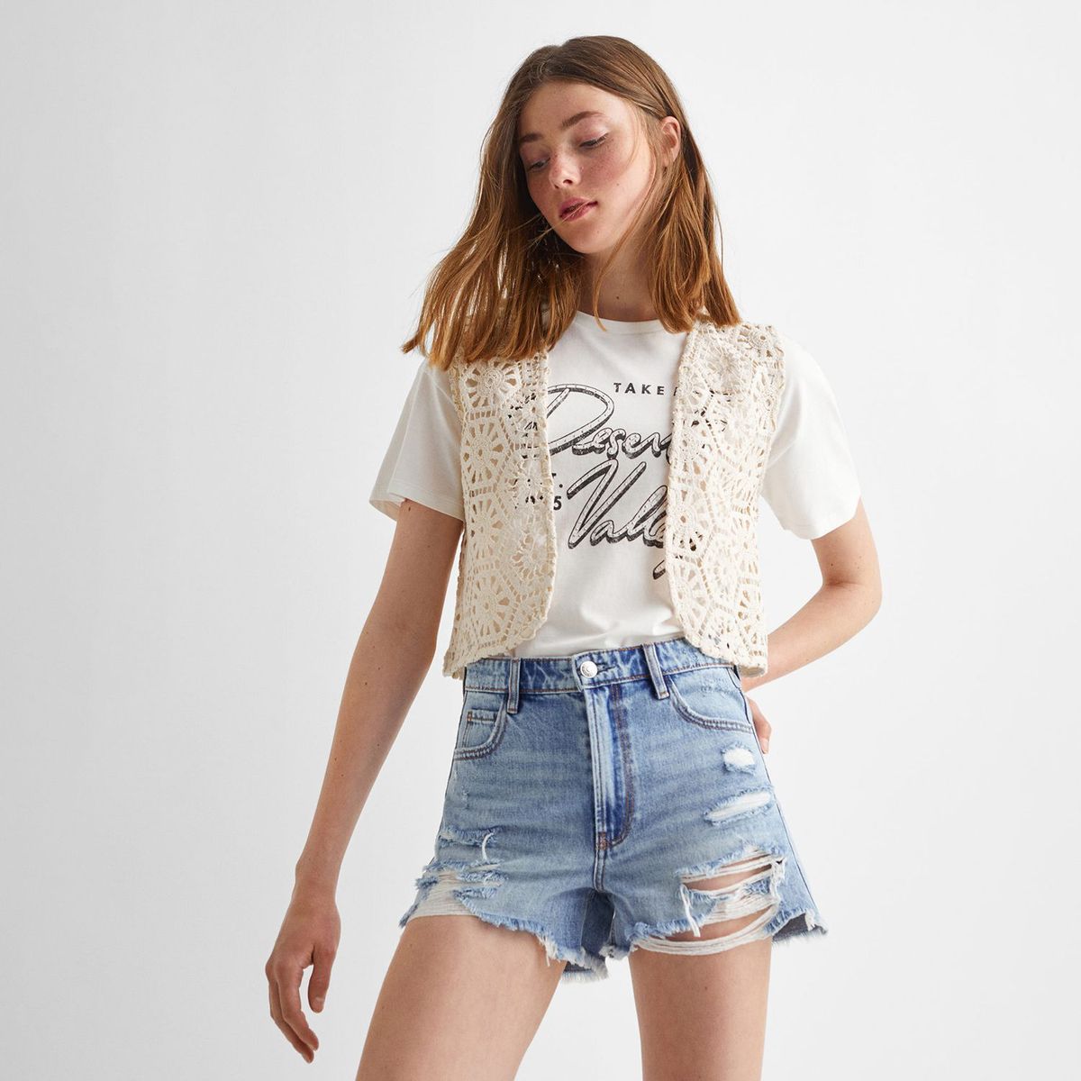 MANGO TEEN - Short Algodón Mujer Mango Teen