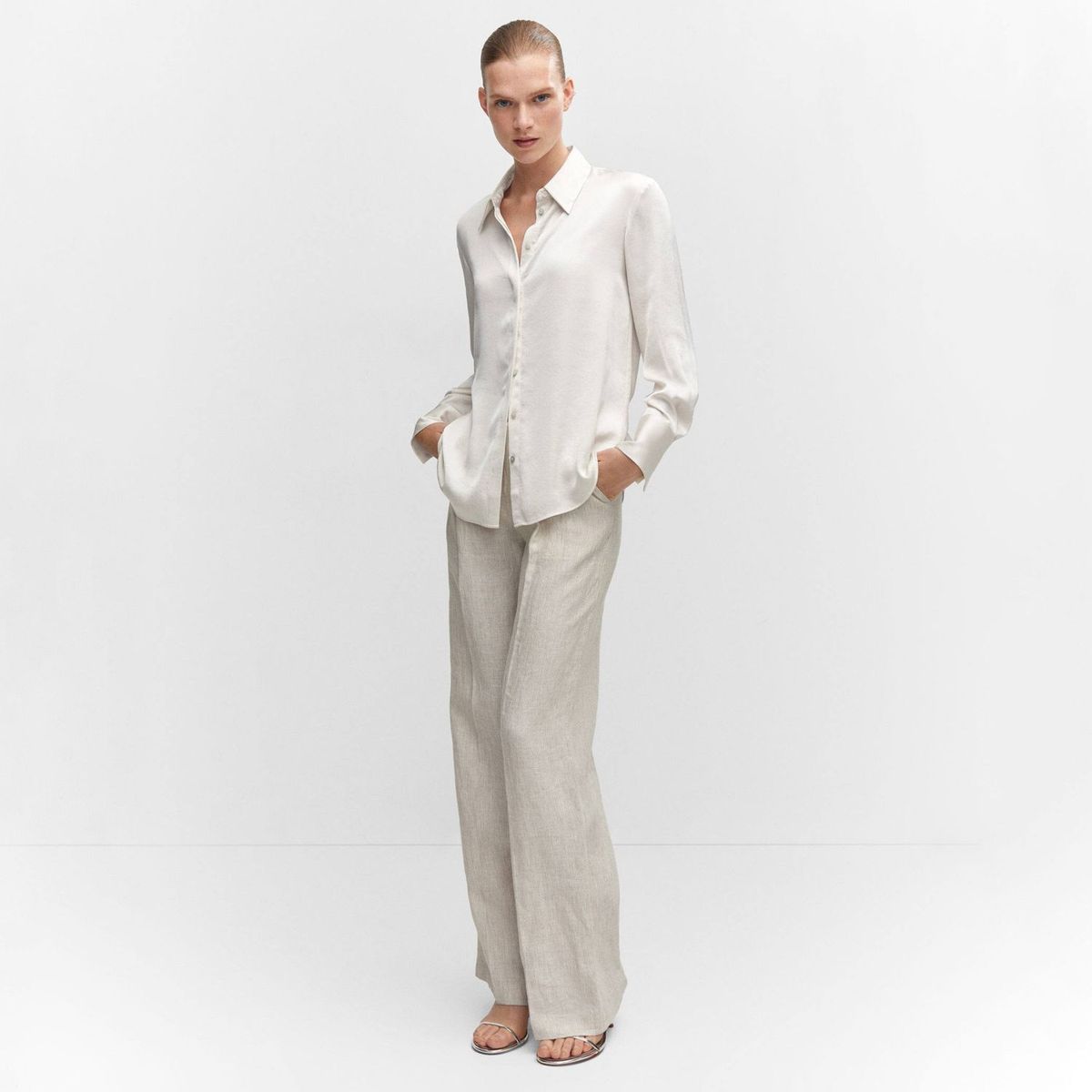 MANGO - Blusa Manga Larga Mujer Mango