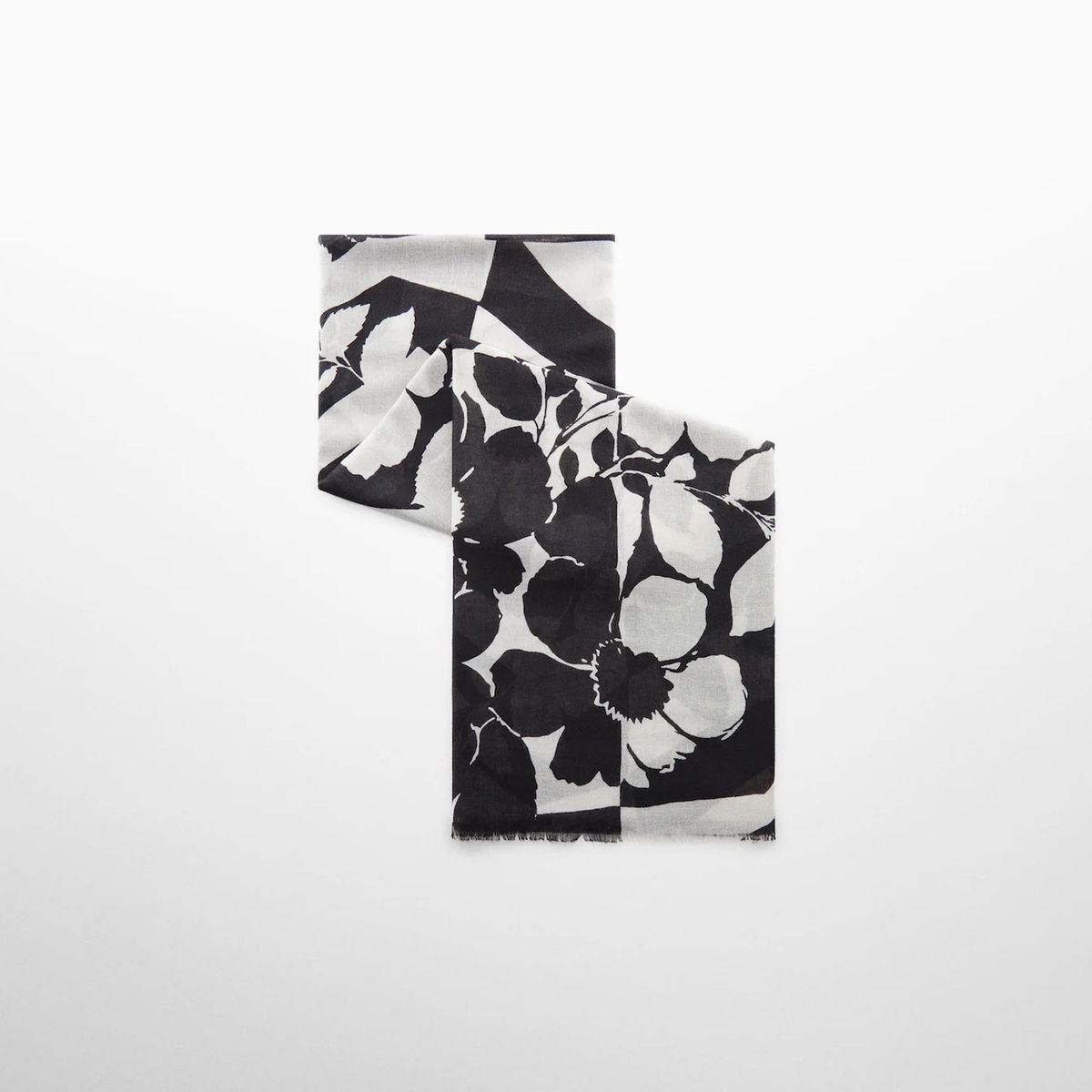 MANGO - Fular estampado bicolor