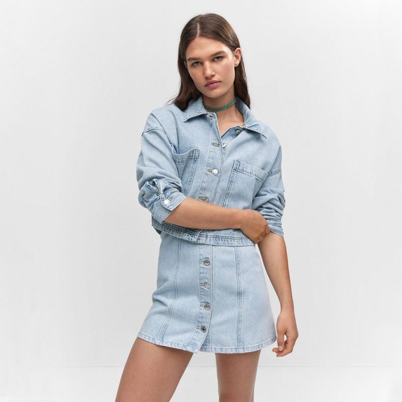 MANGO - Sobrecamisa Algodón Mujer Mango