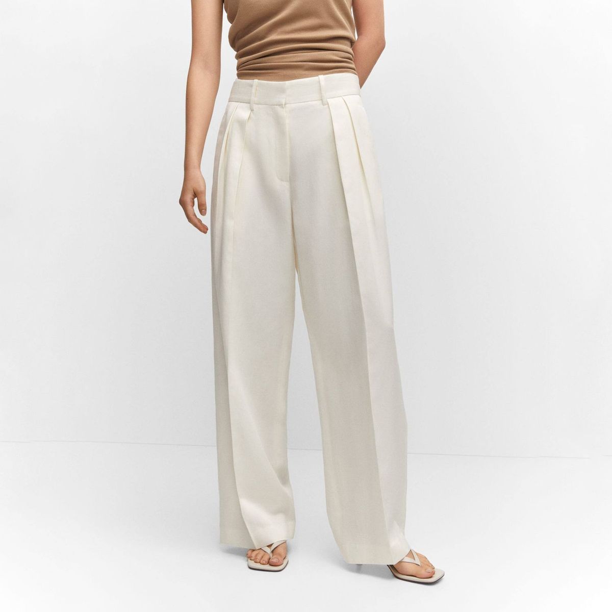 MANGO - Pantalón Wide Leg Mujer Mango