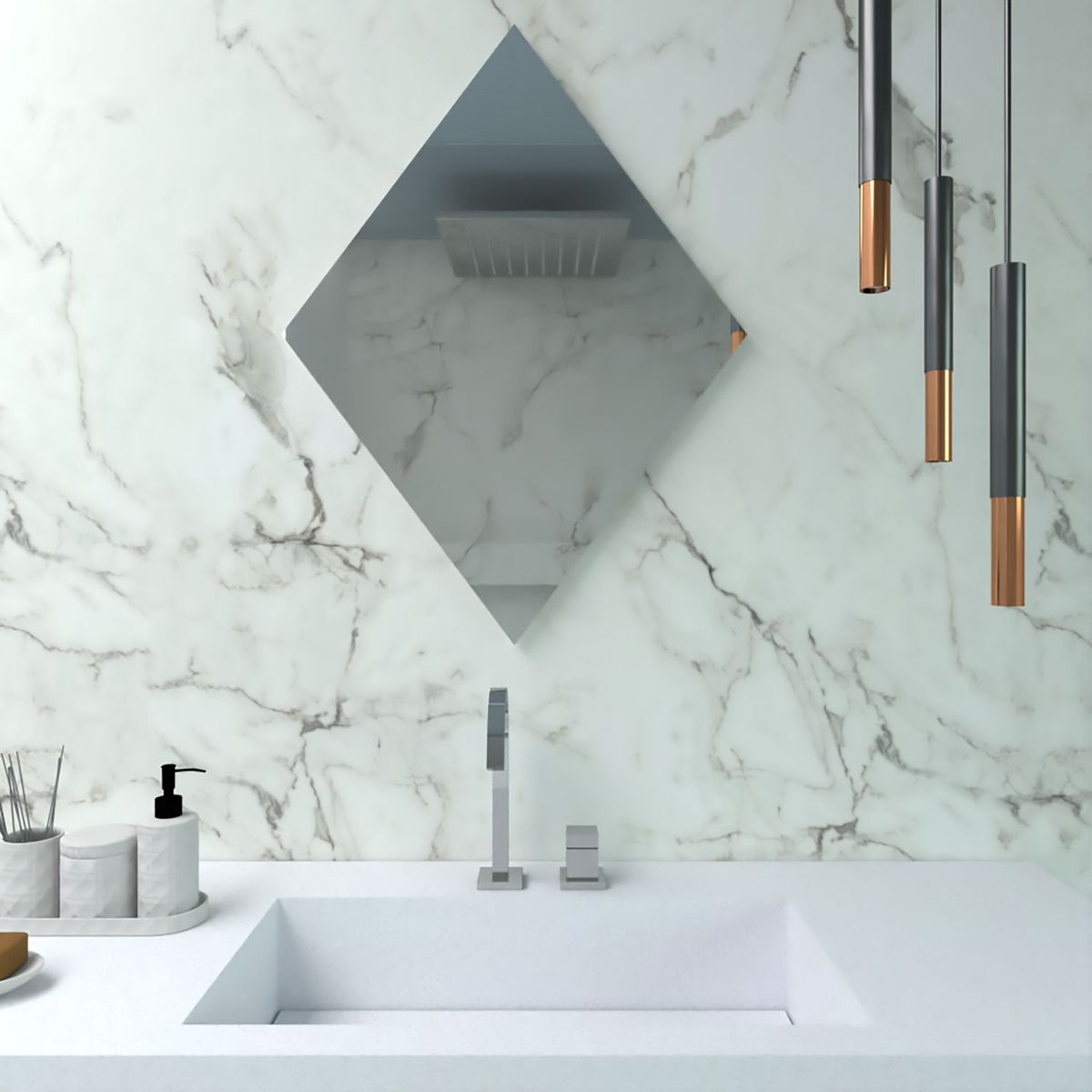 TUHOME - Espejo Serrano Forma De Rombo