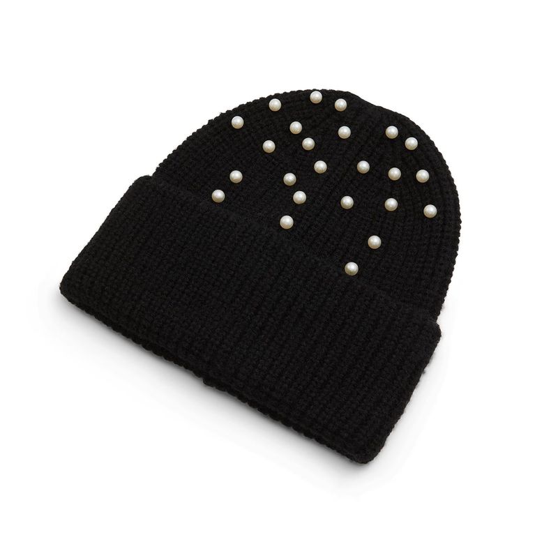 ALDO - Gorro Invierno Negro con Perlas Aldo